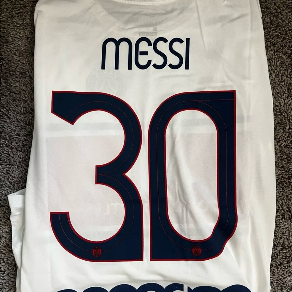 Lionel Messi Nike Dri-FIT PSG Name Number Fan T-Shirt Size L - Picture 3 of 5